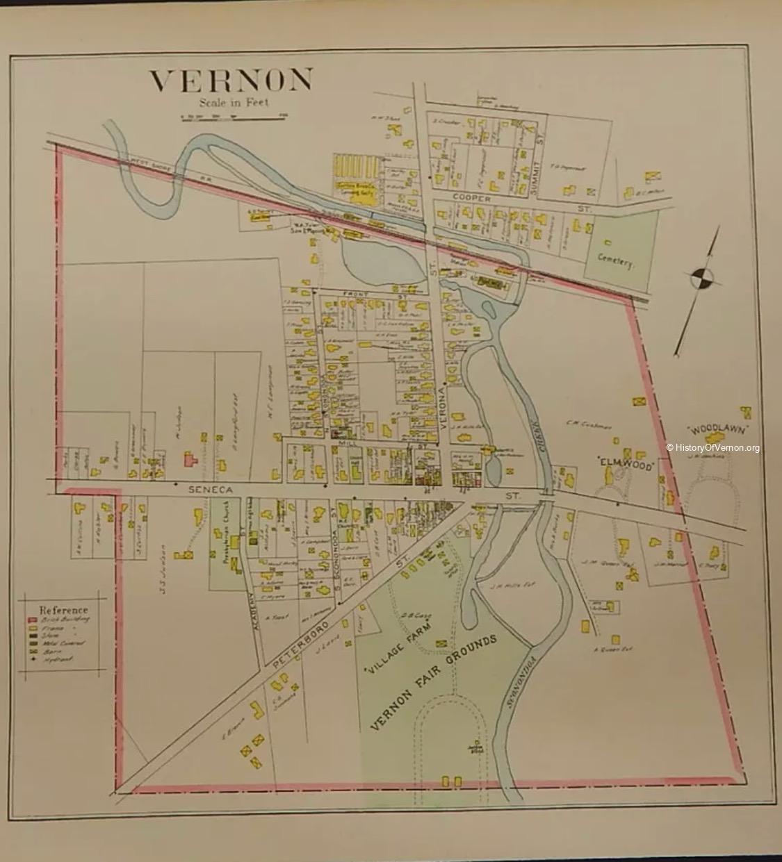 Map, Village of Vernon c 1900 History of Vernon NY